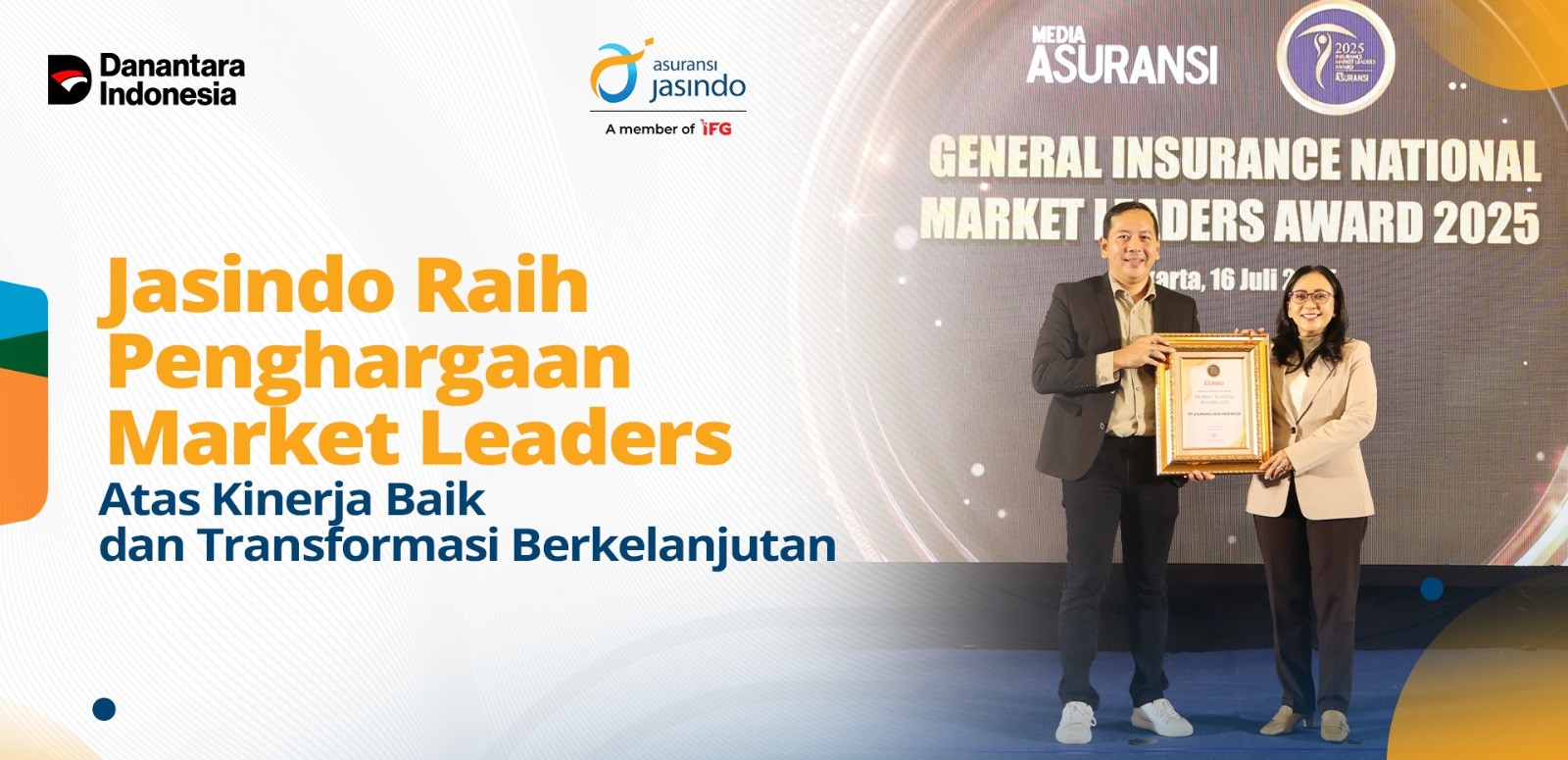 Jasindo Raih Penghargaan Market Leaders Atas Kinerja Baik dan Transformasi Berkelanjutan