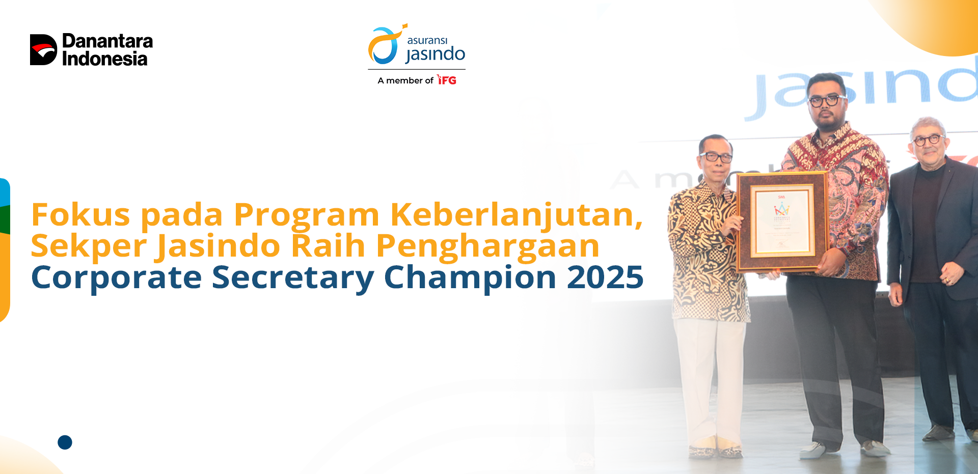 Fokus pada Program Keberlanjutan, Sekper Jasindo Raih Penghargaan Corporate Secretary Champion 2025