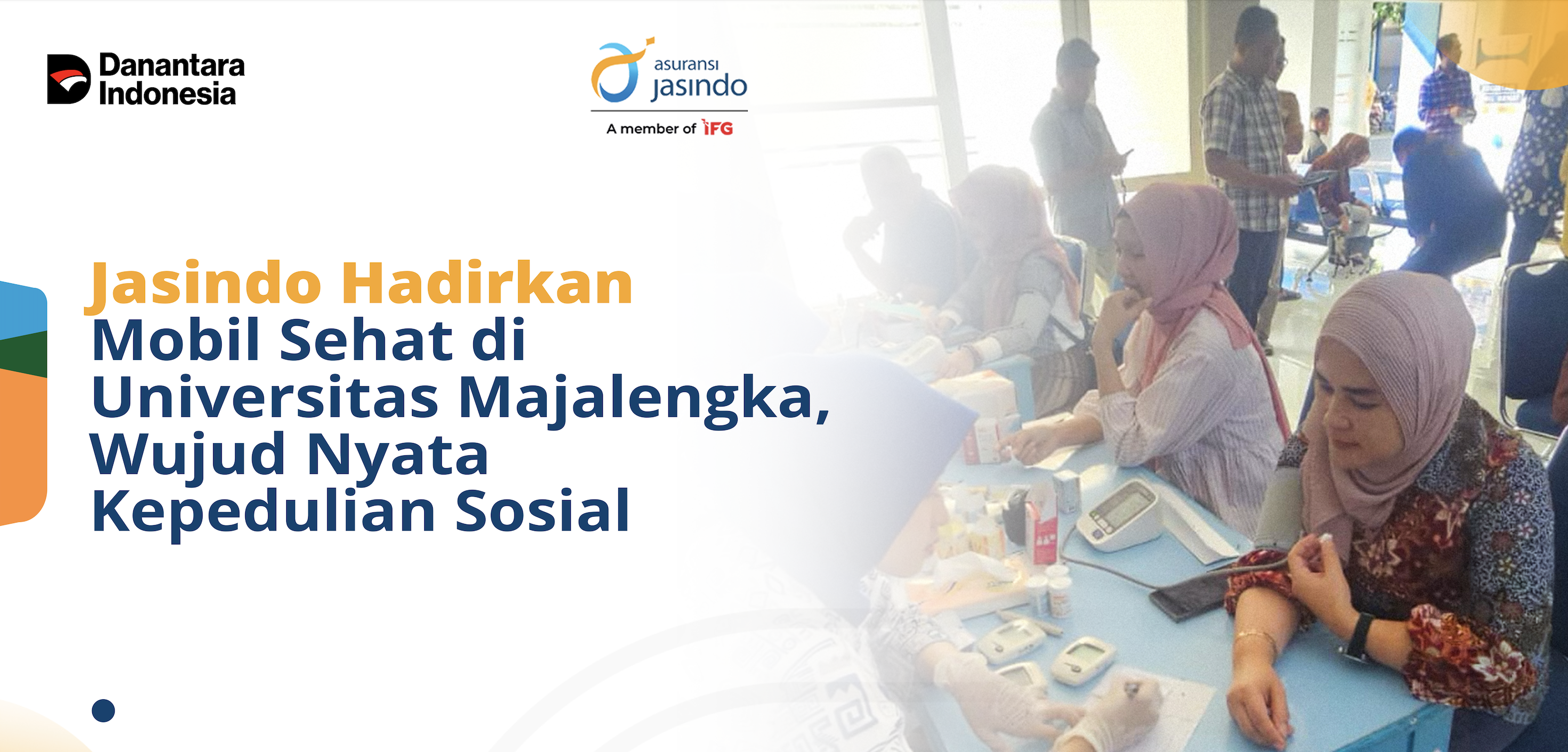 Jakarta – Sebagai bentuk nyata kepedulian sosial dan kontribusi terhadap pembangunan berkelanjutan, PT Asuransi Jasa Indonesia atau Asuransi Jasindo kembali menghadirkan program Mobil Sehat, kali ini di lingkungan Universitas Majalengka. Kegiatan yang dilaksanakan pada Rabu (9/7) ini menjadi bagian dari inisiatif Tanggung Jawab Sosial dan Lingkungan (TJSL) perusahaan dalam mendukung peningkatan kualitas hidup masyarakat.

Melalui layanan pemeriksaan kesehatan gratis, program ini menyasar sivitas akademika Universitas Majalengka dan masyarakat di sekitar kampus. Pemeriksaan mencakup deteksi awal berbagai kondisi kesehatan seperti tekanan darah, kadar gula, dan konsultasi medis umum. Dengan pendekatan preventif ini, Jasindo ingin menumbuhkan kesadaran pentingnya memeriksakan kesehatan secara berkala.

“Program Mobil Sehat ini merupakan wujud komitmen Jasindo dalam menciptakan dampak sosial yang positif, sekaligus mendukung pencapaian Tujuan Pembangunan Berkelanjutan (TPB), khususnya TPB nomor 3 tentang kehidupan sehat dan sejahtera,” ujar Brellian Gema, Sekretaris Perusahaan Asuransi Jasindo dalam pernyataan resminya.

Menurutnya, lingkungan kampus menjadi lokasi yang strategis untuk menyebarkan pesan hidup sehat karena berperan besar dalam membentuk pola pikir generasi muda. “Kami percaya bahwa generasi muda yang sehat adalah fondasi bagi masa depan bangsa. Oleh karena itu, Jasindo hadir bukan hanya sebagai penyedia layanan asuransi, tetapi juga sebagai mitra pembangunan yang peduli terhadap kesejahteraan masyarakat,” tambah Brellian.

Kegiatan ini mendapatkan sambutan positif dari para peserta yang merasa terbantu dengan kemudahan akses layanan kesehatan. Jasindo berharap program serupa dapat terus menjangkau lebih banyak daerah dan kalangan, sebagai bagian dari misi perusahaan dalam membangun masyarakat yang lebih sehat dan tangguh.

Sebagai perusahaan asuransi milik negara, Jasindo secara konsisten menjalankan program TJSL di berbagai sektor, mulai dari kesehatan, pendidikan, hingga lingkungan hidup.



* * * 

Tentang PT Asuransi Jasa Indonesia 

Asuransi Jasindo merupakan perusahaan asuransi umum dengan kepemilikan 1 lembar saham seri A dwiwarna milik Negara Republik Indonesia dan 424.999 lembar saham Seri B milik PT Bahana Pembinaan Usaha Indonesia (Persero). Asuransi Jasindo telah berpengalaman selama lebih dari 50 tahun dalam memberikan perlindungan asuransi bagi pelaku bisnis dan masyarakat Indonesia. Serta terbukti tangguh untuk bangkit dari kondisi yang menantang dan terus berinovasi dalam memberikan pelayanan profesional dan terbaik. 

Saat ini Asuransi Jasindo fokus pada pertumbuhan bisnis yang profitable dan sustainable baik pada bisnis penugasan pemerintah maupun non pemerintah, serta memperkuat support business untuk memberikan pelayanan prima kepada nasabah. Asuransi Jasindo juga banyak mendapatkan dukungan reasuradur terkemuka, terutama untuk pertanggungan yang bersifat mega-risk. 

Asuransi Jasindo juga senantiasa memegang teguh nilai-nilai budaya AKHLAK, sehingga Asuransi Jasindo melakukan pengembangan terhadap tata kelola dan manajemen risiko melalui penerapan GRC (Governance, Risk, dan Compliance) agar Perusahaan dapat menjaga Amanah yang dipercayakan oleh setiap tertanggung.