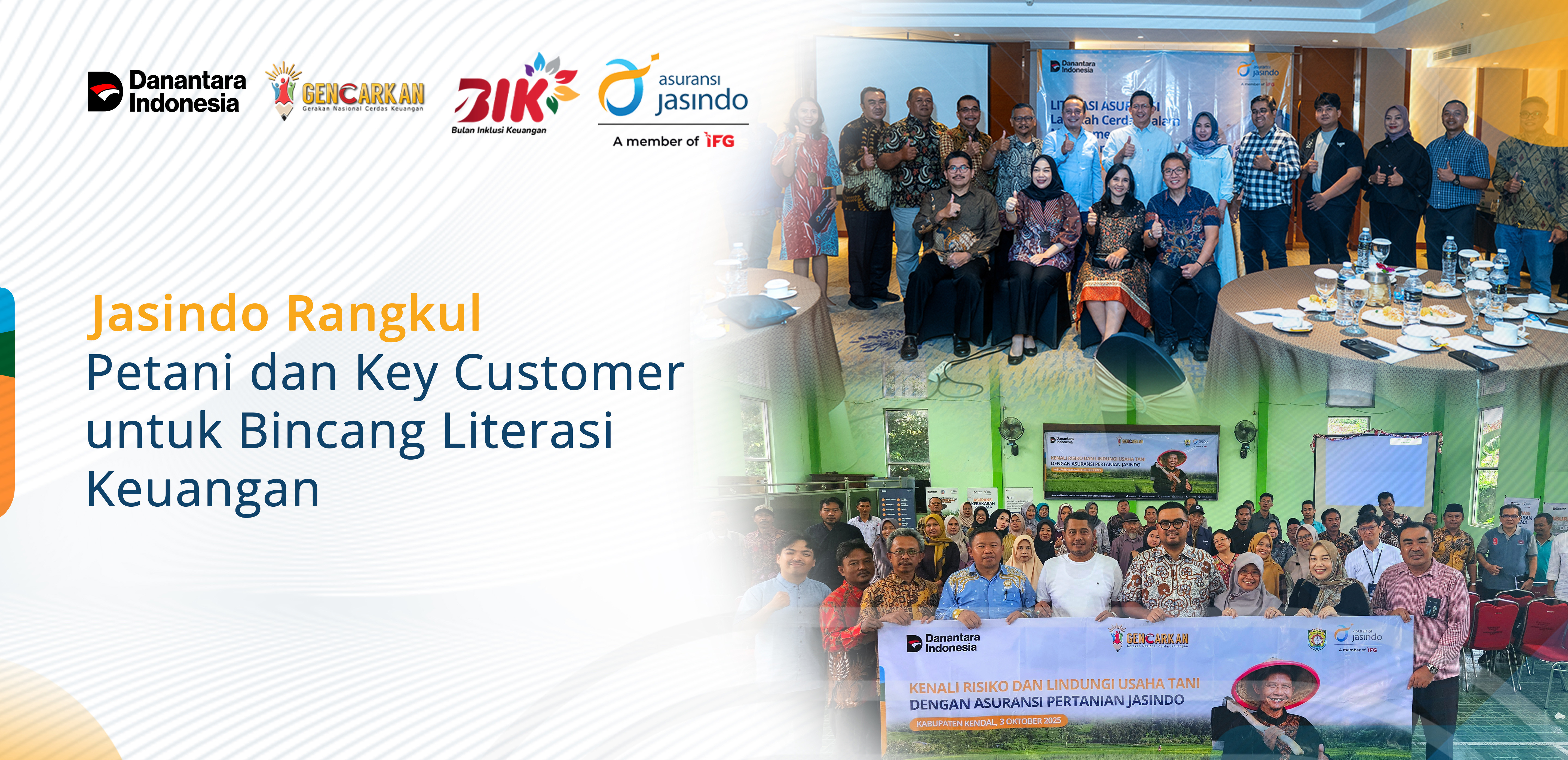 Jawa Tengah - PT Asuransi Jasa Indonesia (Jasindo) menegaskan komitmennya dalam memperluas literasi keuangan dan manajemen risiko melalui rangkaian edukasi kepada berbagai lapisan masyarakat. Kegiatan ini menjadi bagian dari program risk management partnership sekaligus kontribusi nyata Jasindo dalam mendukung Bulan Inklusi Keuangan (BIK) 2025.

“Program literasi ini bertujuan memperluas pemahaman mengenai pengelolaan risiko dan pentingnya perlindungan asuransi, baik bagi petani sebagai pelaku usaha sektor pertanian maupun bagi key customer yang menjadi mitra strategis perusahaan. Dengan edukasi yang lebih komprehensif, peserta diharapkan dapat mengantisipasi risiko sekaligus memastikan kesinambungan usaha masing-masing,” kata Dani Anggorowati, Representative Manager Jasindo Semarang pada Senin (6/10).

Di Jawa Tengah, Jasindo melaksanakan kegiatan Literasi Asuransi kepada petani di Kabupaten Kendal bersama perwakilan dinas terkait, serta Literasi Asuransi di Semarang yang berfokus pada key customer wilayah Jawa Tengah.

Kegiatan di Kendal diarahkan untuk meningkatkan pemahaman petani mengenai risiko usaha tani, termasuk ancaman gagal panen dan bencana alam. Sebagai informasi wilayah cakupan Asuransi Usaha Tani Padi (AUTP) di Jawa Tengah selama Tahun 2024 mencakup hampir seluruh Kabupaten dan Kota dengan serapan terbesar di Demak, Grobogan, Kudus yang menjangkau lebih dari 27 ribu petani dan melindungi lebih dari 12 ribu hectare lahan pertanian padi. Komitmen perusahaan juga ditunjukan dengan realisasi pembayaran klaim gagal panen sebesar Rp6,1 Miliar di Tahun 2024. Sementara itu, kegiatan di Semarang menitikberatkan pada strategi penguatan manajemen risiko bagi nasabah utama dalam menjaga stabilitas bisnis.

“Melalui literasi ini kami ingin memastikan bahwa baik petani maupun nasabah utama memiliki kesadaran dalam mengelola risiko secara sistematis. Dengan begitu, keberlanjutan usaha mereka dapat lebih terjamin,” ujar Dani.

Di tempat yang sama, Sekretaris Perusahaan Jasindo, Brellian Gema menyampaikan rangkaian literasi ini juga memperlihatkan peran Jasindo sebagai mitra yang tidak hanya menyediakan produk asuransi, tetapi juga menghadirkan nilai tambah berupa edukasi. Dengan pendekatan ini, Jasindo berharap dapat memperkuat kepercayaan, membangun budaya pengelolaan risiko, serta mendukung keberlanjutan usaha masyarakat maupun nasabah korporasi.

“Kegiatan ini merupakan wujud nyata kontribusi Jasindo dalam memperkuat literasi dan inklusi keuangan nasional. Kami ingin memastikan bahwa pengelolaan risiko dapat menjadi budaya bersama antara perusahaan asuransi, petani, nasabah, dan seluruh pemangku kepentingan,” ujar Brellian.

*  *  *

Tentang PT Asuransi Jasa Indonesia

Asuransi Jasindo merupakan perusahaan asuransi umum dengan kepemilikan 1 lembar saham seri A dwiwarna milik Negara Republik Indonesia dan 424.999 lembar saham Seri B milik PT Bahana Pembinaan Usaha Indonesia (Persero). Asuransi Jasindo telah berpengalaman selama lebih dari 50 tahun dalam memberikan perlindungan asuransi bagi pelaku bisnis dan masyarakat Indonesia. Serta terbukti tangguh untuk bangkit dari kondisi yang menantang dan terus berinovasi dalam memberikan pelayanan profesional dan terbaik.

Saat ini Asuransi Jasindo fokus pada pertumbuhan bisnis yang profitable dan sustainable baik pada bisnis penugasan pemerintah maupun non pemerintah, serta memperkuat support business untuk memberikan pelayanan prima kepada nasabah. Asuransi Jasindo juga banyak mendapatkan dukungan reasuradur terkemuka, terutama untuk pertanggungan yang bersifat mega-risk.

Asuransi Jasindo juga senantiasa memegang teguh nilai-nilai budaya AKHLAK, sehingga Asuransi Jasindo melakukan pengembangan terhadap tata kelola dan manajemen risiko melalui penerapan GRC (Governance, Risk, dan Compliance) agar Perusahaan dapat menjaga Amanah yang dipercayakan oleh setiap tertanggung.