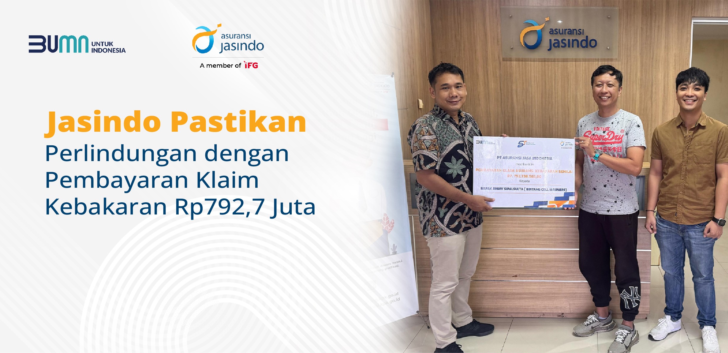 Jasindo Pastikan Perlindungan dengan Pembayaran Klaim Kebakaran Rp792,7 Juta